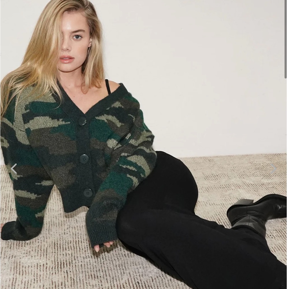 Lna Camo Jacquard Cardigan